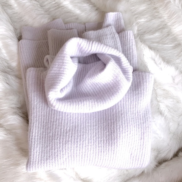 SPLENDID COLLECTION FUNNEL NECK WOOL-BLEND OVERSIZED SWEATER HEATHERED SNOWY FIG - Picture 2 of 10